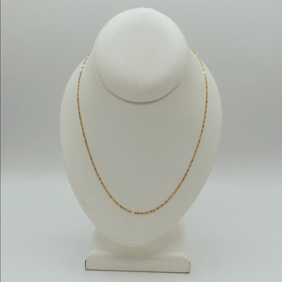 10K Gold Singapore Twist Chain Necklace Italy - Picture 1 of 10